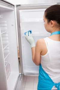 Woman Cleaning Refrigerator